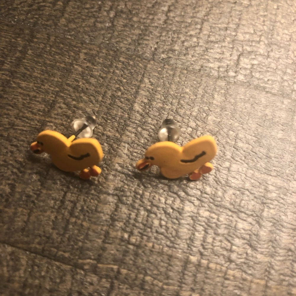 Cute Yellow Duck Stud Earrings